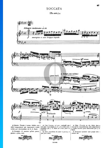 Toccata and Fugue in C Minor, BWV 911 Partitura