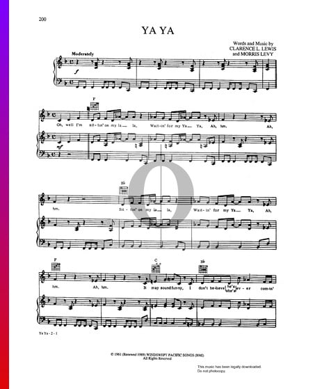 Ya Ya Sheet Music