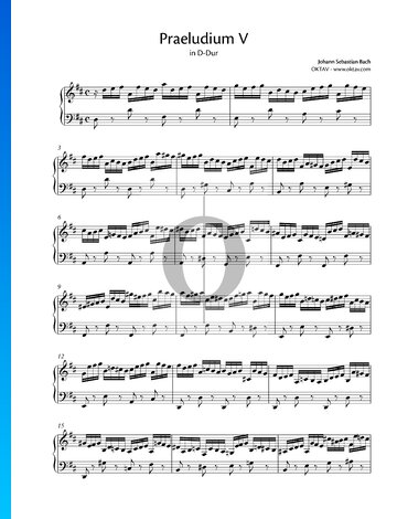 Praeludium 5 D-Dur, BWV 850 Musik-Noten