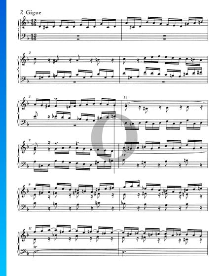 English Suite No. 6 D Minor, BWV 811: 7. Gigue Sheet Music