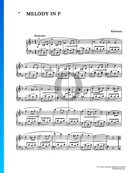 Melody in F Sheet Music