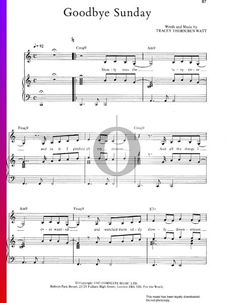 Goodbye Sunday Musik-Noten