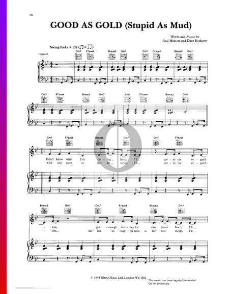 Good As Gold (Stupid As Mud) Musik-Noten