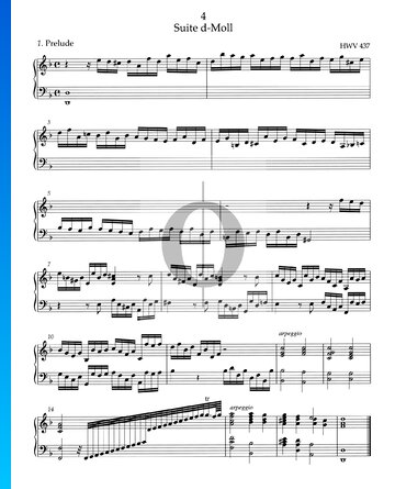 Suite d-Moll, HWV 437: 1. Prelude Musik-Noten