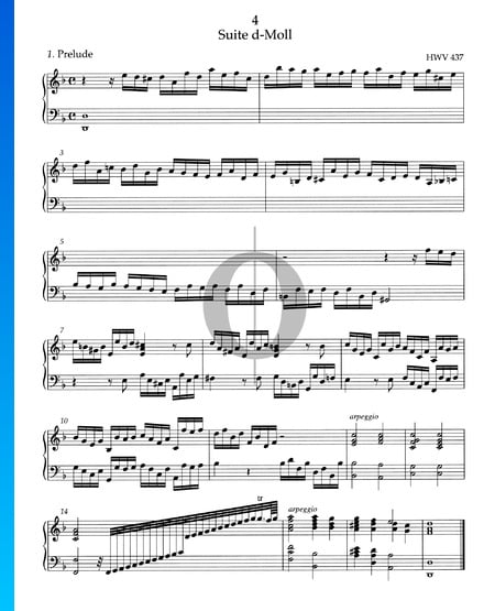 Suite d-Moll, HWV 437: 1. Prelude Musik-Noten