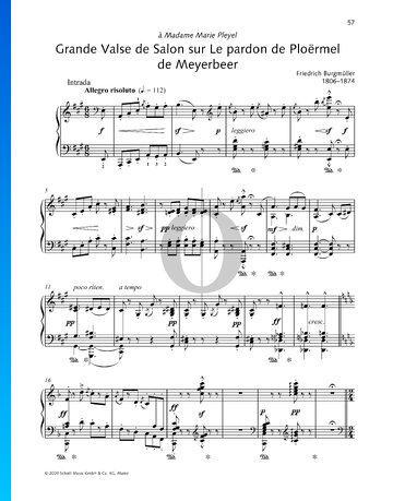 Grande valse de salon sur "Le pardon de Ploërmel" de Meyerbeer Spartito