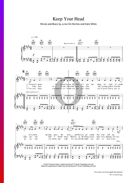 Keep Your Head Sheet Music