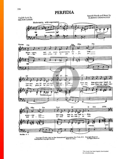 Perfida Sheet Music