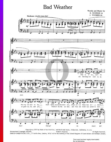 Bad Weather Sheet Music