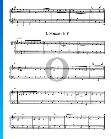 Menuet in F Major, No. 5 Sheet Music