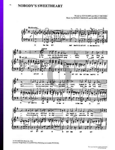 Nobody's Sweetheart Musik-Noten