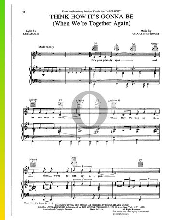 Think How It's Gonna Be (When We're Together Again) Partitura