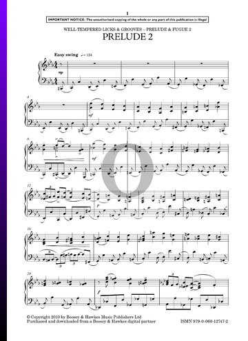 Prelude and Fugue 2 in C Minor Sheet Music