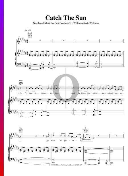 Catch The Sun Musik-Noten