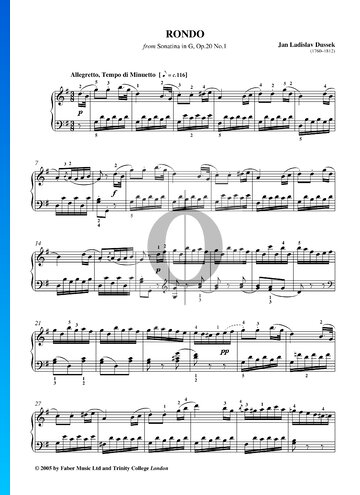 Sonatina en sol mayor, Op.20 n.º1: 2. Rondó Partitura