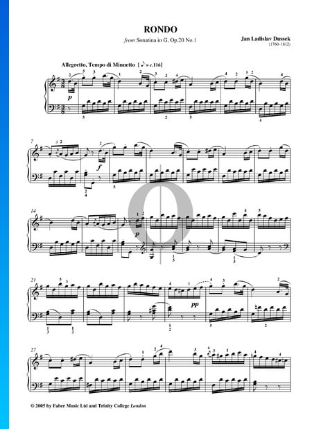 Sonatina in G Major, Op.20 No.1: 2. Rondo Sheet Music