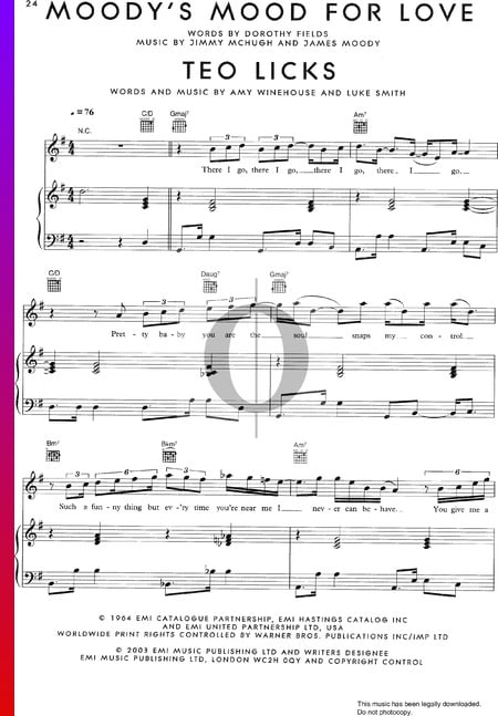 Moody's Mood For Love / Teo Licks Musik-Noten