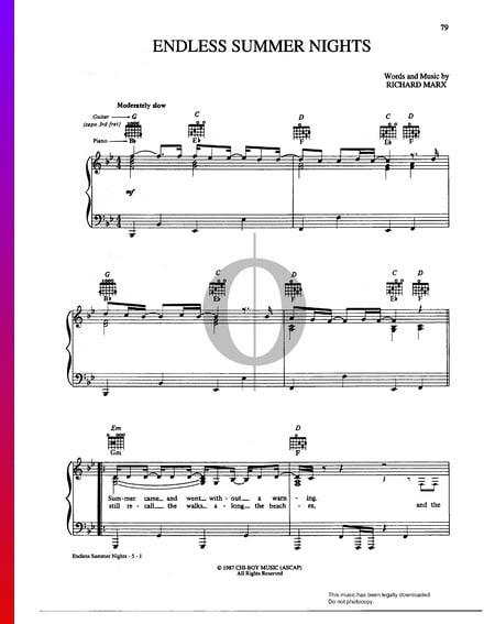 Endless Summer Nights Musik-Noten