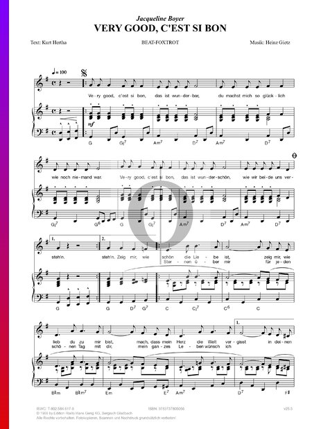 Very Good, c'est si bon Sheet Music