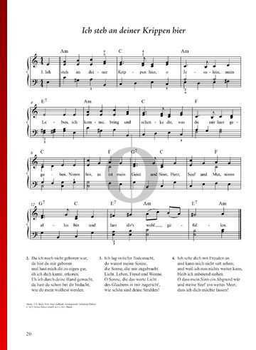 Ich steh an deiner Krippen hier Sheet Music