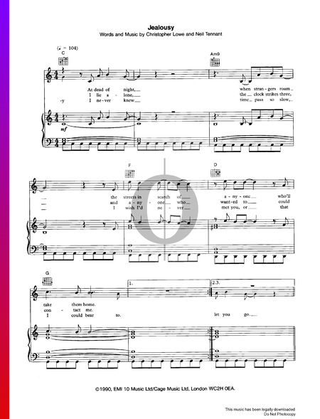 Jealousy Sheet Music