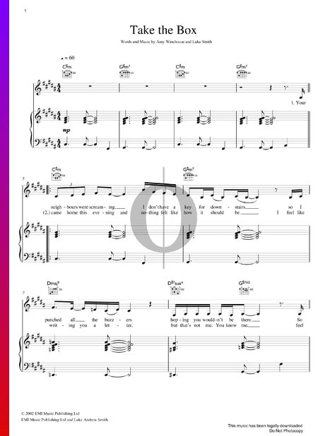 Take The Box Sheet Music