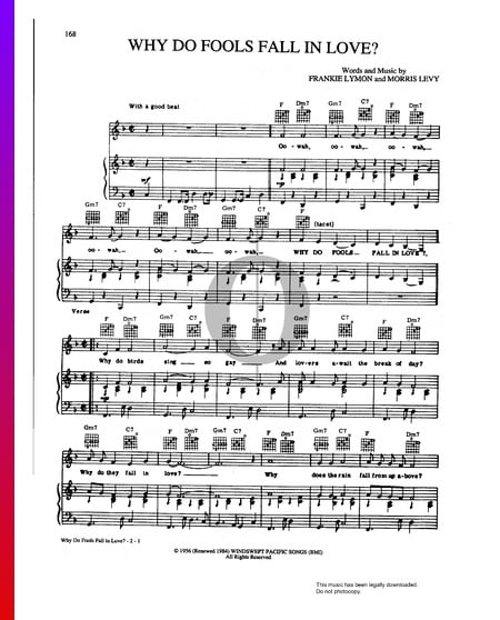 Why Do Fools Fall In Love Sheet Music