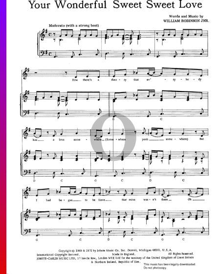 Your Wonderful Sweet Sweet Love Sheet Music