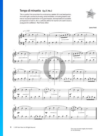 Partition Tempo di Minuetto, op. 37 n° 2