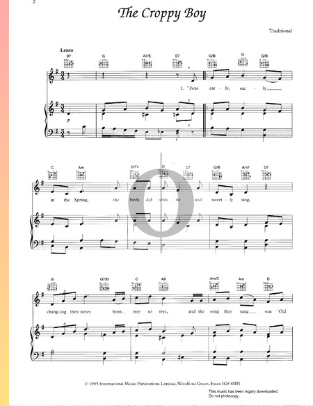The Croppy Boy Sheet Music