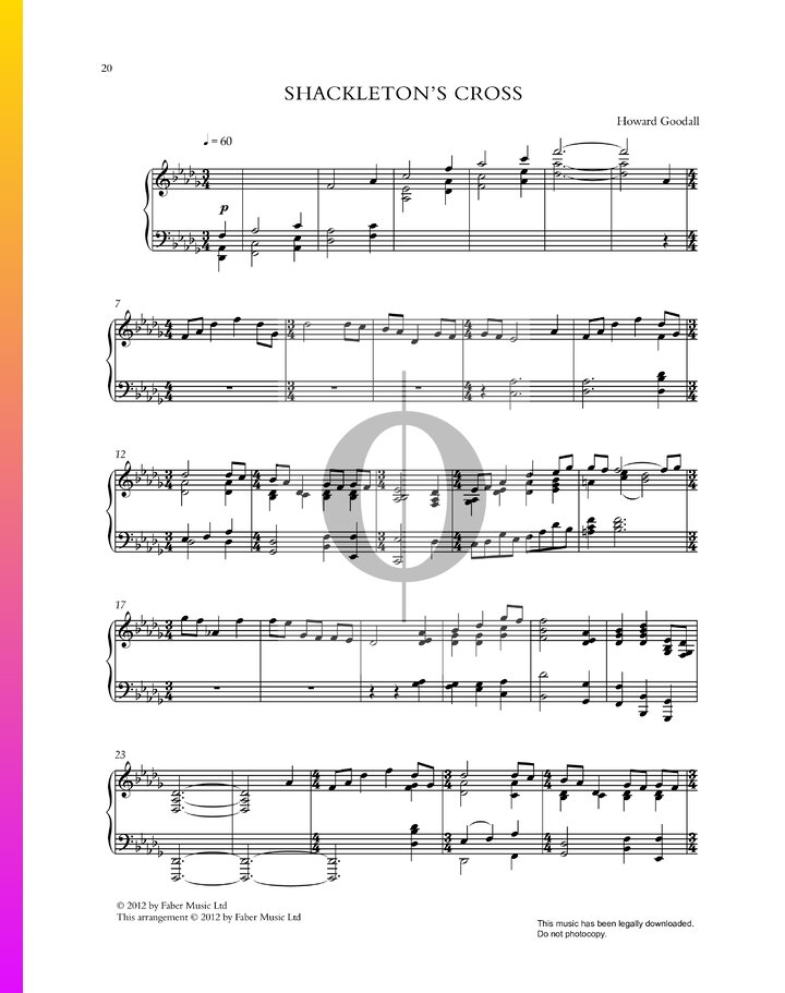 Shackleton’s Cross (Howard Goodall) Piano Sheet Music OKTAV
