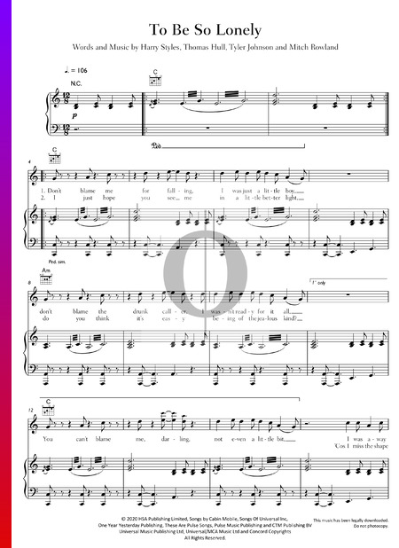 To Be So Lonely Sheet Music