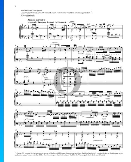 Sonata en mi bemol mayor (Los adioses), Op. 81a: 2. Andante espressivo