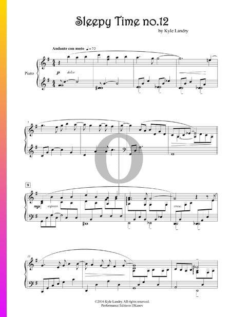 Sleepy Time no. 12 Sheet Music