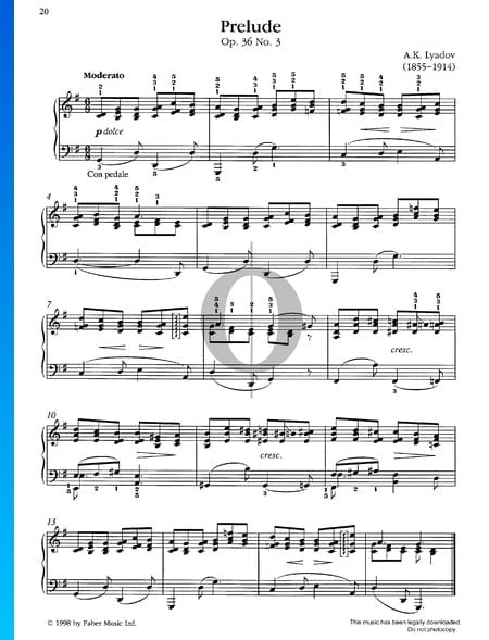 Prélude, Op. 36 No. 3 Partition