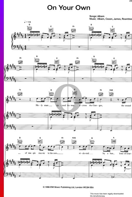 On Your Own Musik-Noten