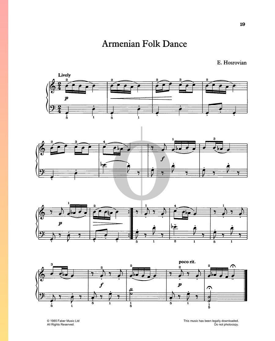 Armenian Folk Dance (E. Hosrovian) Piano Sheet Music - OKTAV