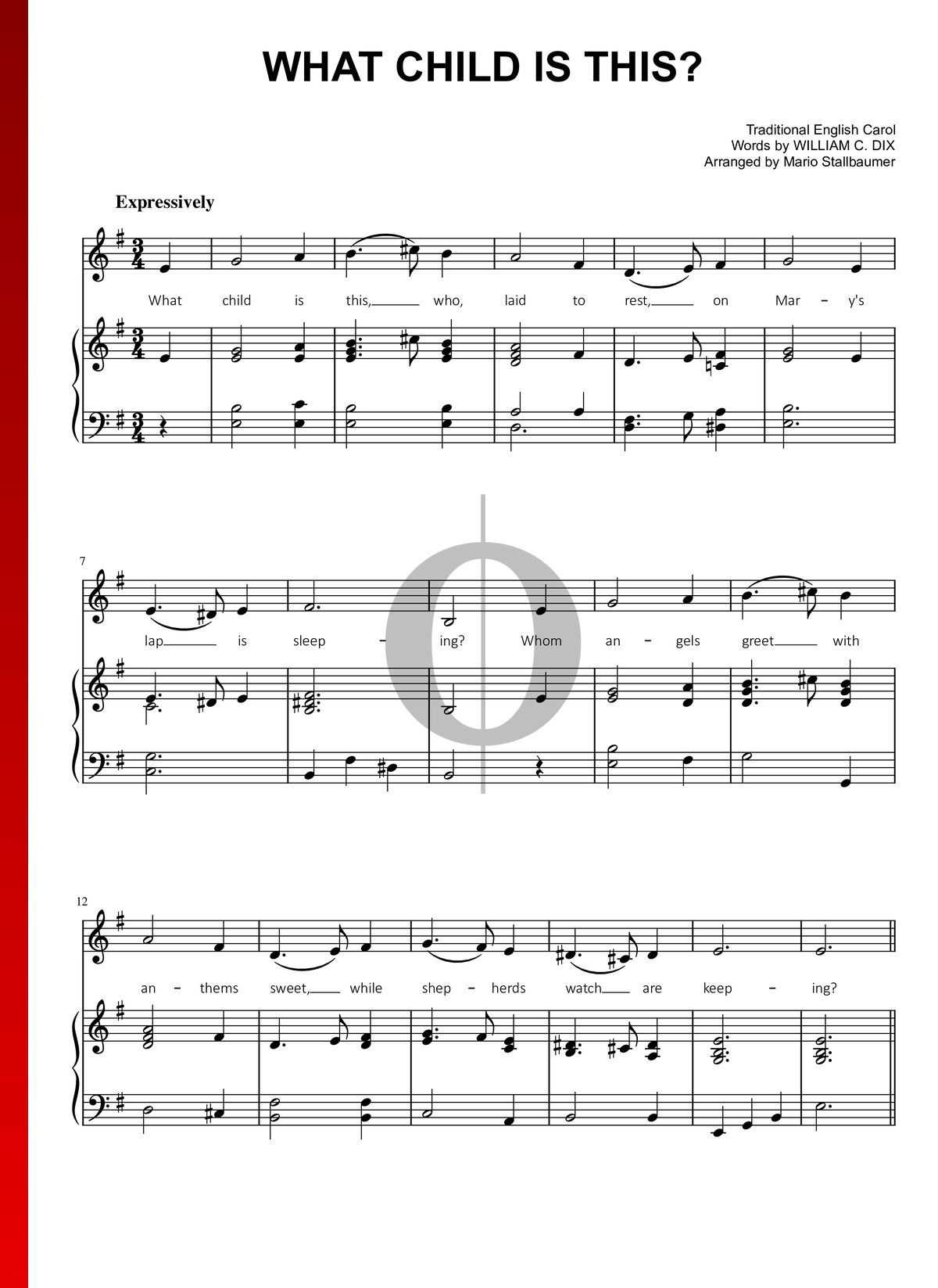 What Child Is This Sheet Music Piano Voice OKTAV