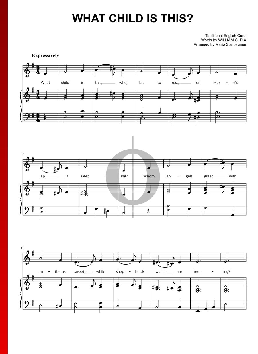 What Child Is This? (Anonymous) Piano Sheet Music OKTAV