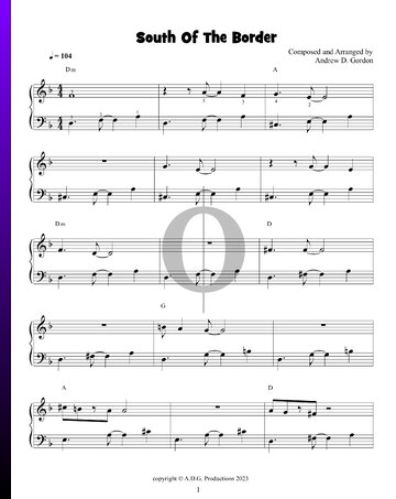 South Of The Border Sheet Music