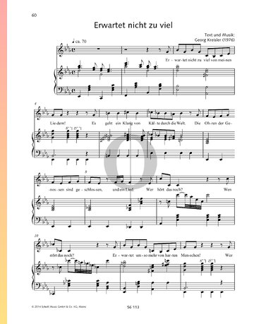 Erwartet nicht zu viel Sheet Music