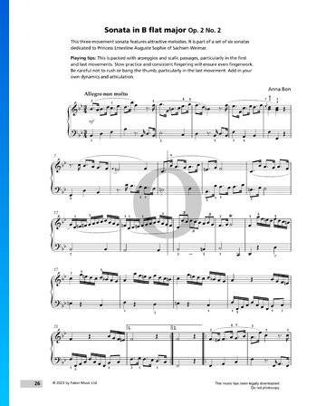 Sonata in B-flat Major, Op. 2 No.2 Sheet Music