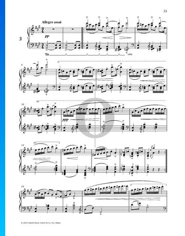 Partition Humoresque in A Major, Op. 31 No. 3