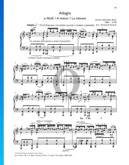 Adagio en La mineur, BWV 564