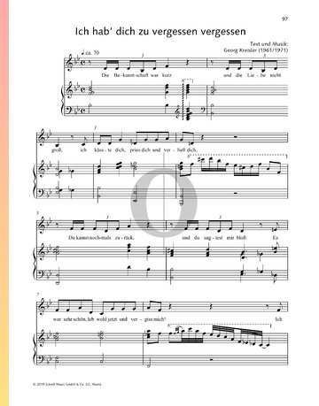 Ich hab' dich zu vergessen vergessen Sheet Music