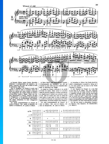 Étude in D-flat Major, Op. 25 No. 8 Spartito