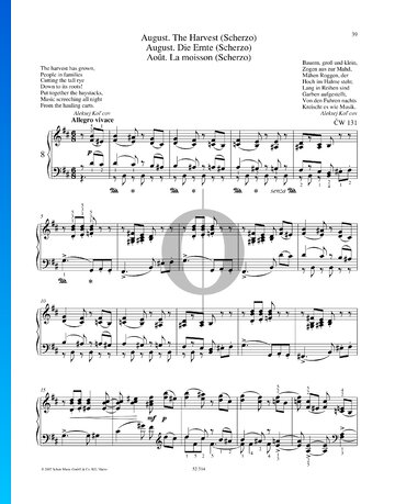 The Seasons, Op. 37a: 8. August - The Harvest (Scherzo) Partitura