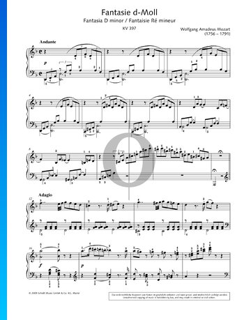 Fantasia No. 3 in D Minor, KV 397 (385g) Sheet Music