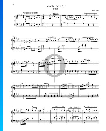 Sonate in As-Dur, D. 557 Musik-Noten
