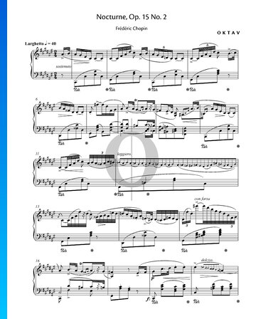 Nocturne in F-sharp Major, Op. 15 No. 2 Spartito